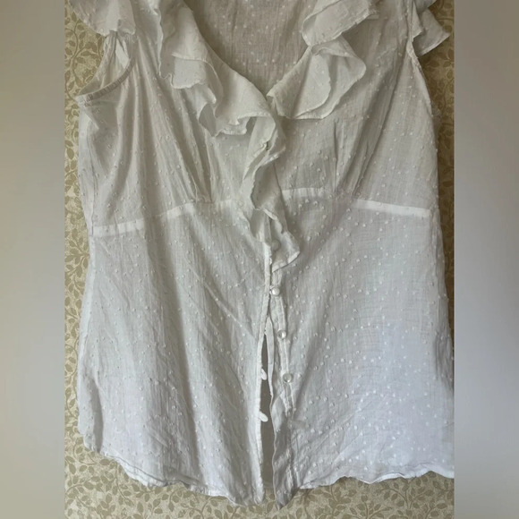 100% cotton Cremieux Women’s size small White top - Picture 2 of 6